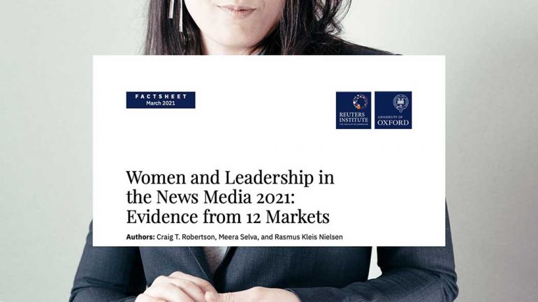 slechts 22% van hoofdredacteuren bij nieuwsmedia is vrouw.